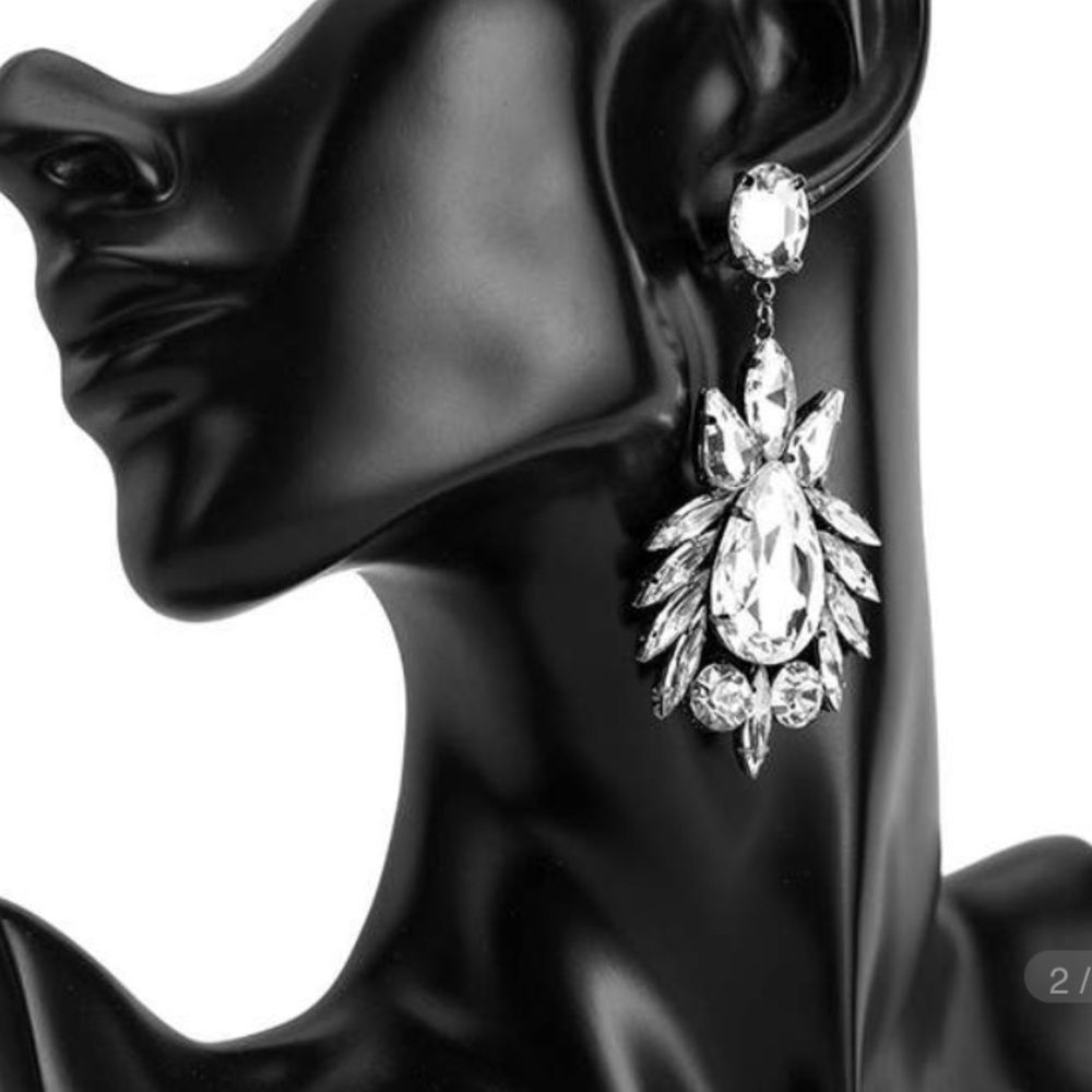 Silver drop earrings